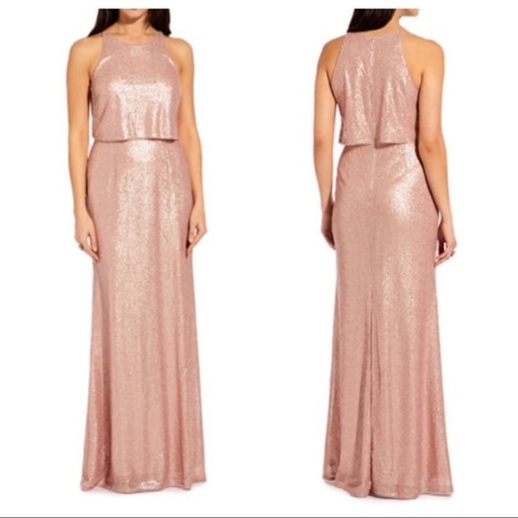 blush pink sequin dress